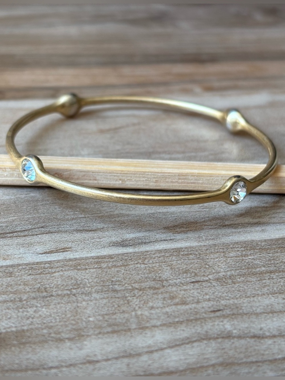 Lia Sophia Gold-Tone Crystal Accent Bangle Set - Picture 4 of 6